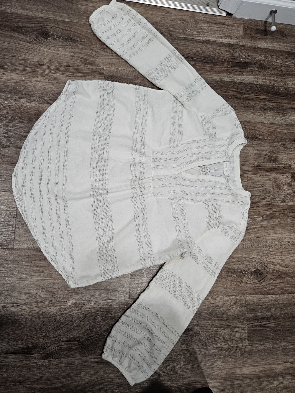 Lou & Grey Cream Textured Stripe Tunic Top